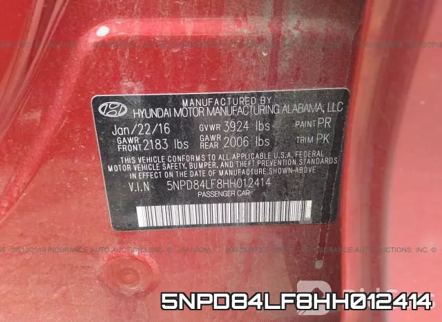 5NPD84LF8HH012414 фото 9