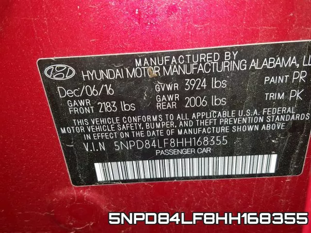 5NPD84LF8HH168355 фото 2