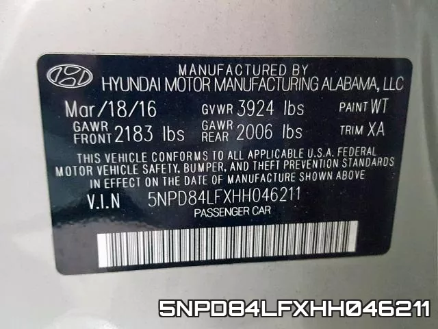 5NPD84LFXHH046211 фото 2