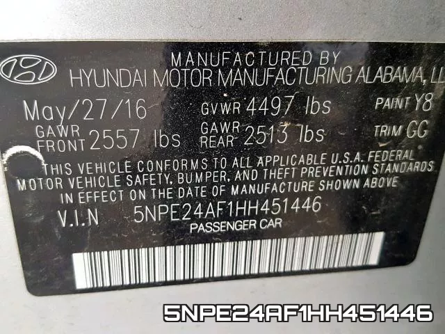 5NPE24AF1HH451446 фото 2