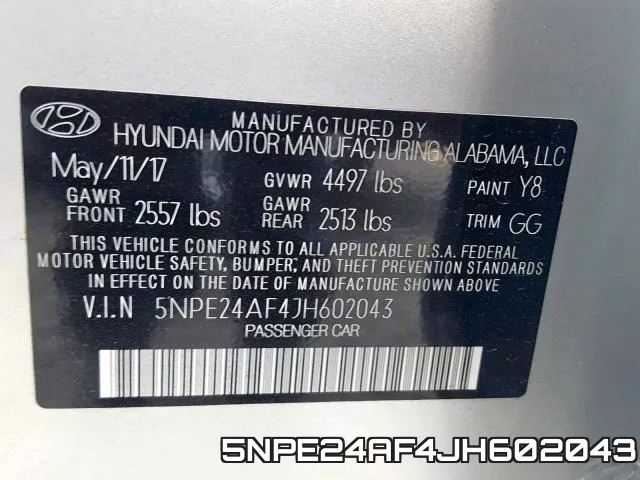 5NPE24AF4JH602043 фото 2