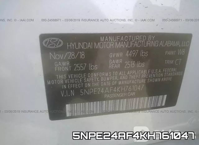 5NPE24AF4KH761047 фото 10