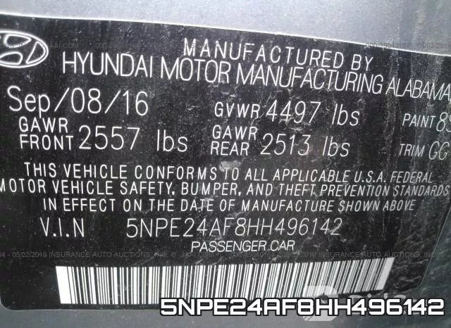 5NPE24AF8HH496142 фото 10