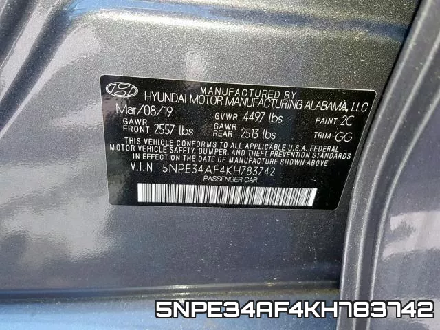 5NPE34AF4KH783742 фото 2