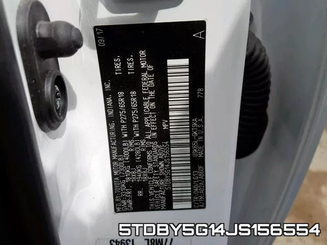 5TDBY5G14JS156554 фото 2