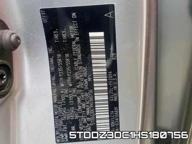 5TDDZ3DC1HS180756 фото 2