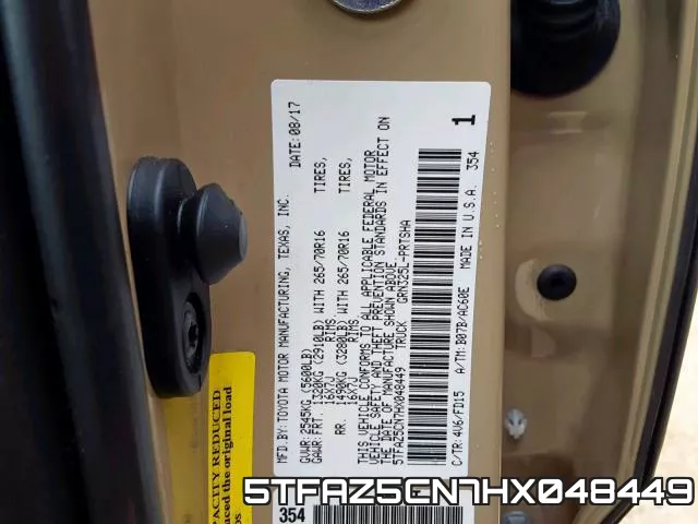 5TFAZ5CN7HX048449 фото 2