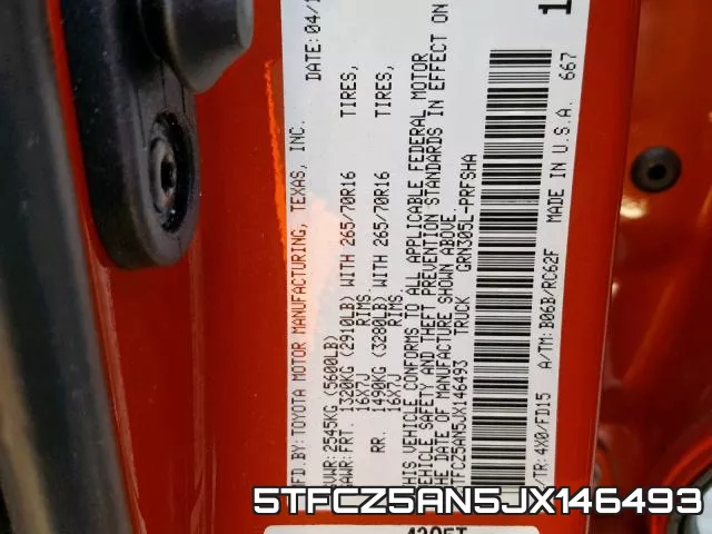 5TFCZ5AN5JX146493 фото 2