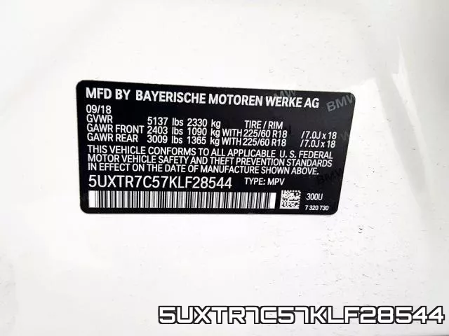 5UXTR7C57KLF28544 фото 2