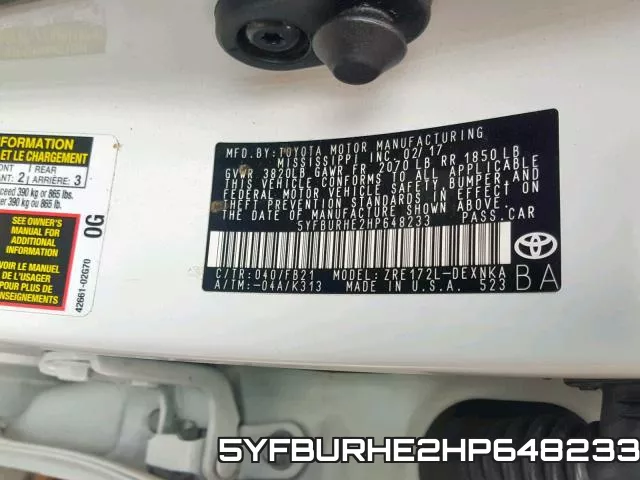 5YFBURHE2HP648233 фото 2
