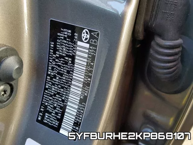 5YFBURHE2KP868107 фото 2