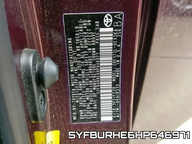 5YFBURHE6HP646971 фото 2