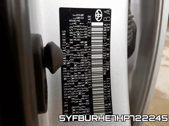 5YFBURHE7HP722245 фото 2