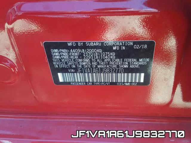 JF1VA1A61J9832770 фото 2