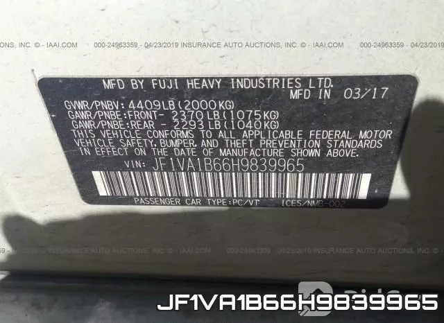 JF1VA1B66H9839965 фото 10