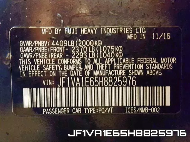 JF1VA1E65H8825976 фото 2