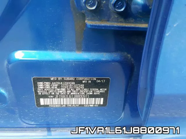 JF1VA1L61J8800971 фото 2