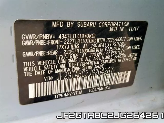 JF2GTABC2JG264267 фото 2