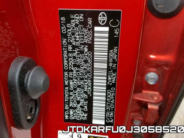 JTDKARFU0J3058520 фото 2