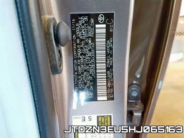 JTDZN3EU5HJ065163 фото 2