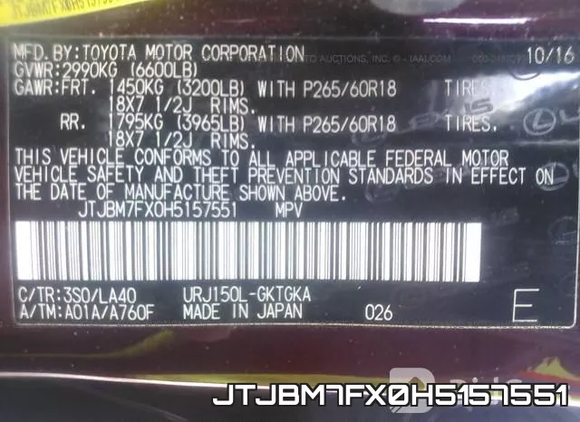 JTJBM7FX0H5157551 фото 10