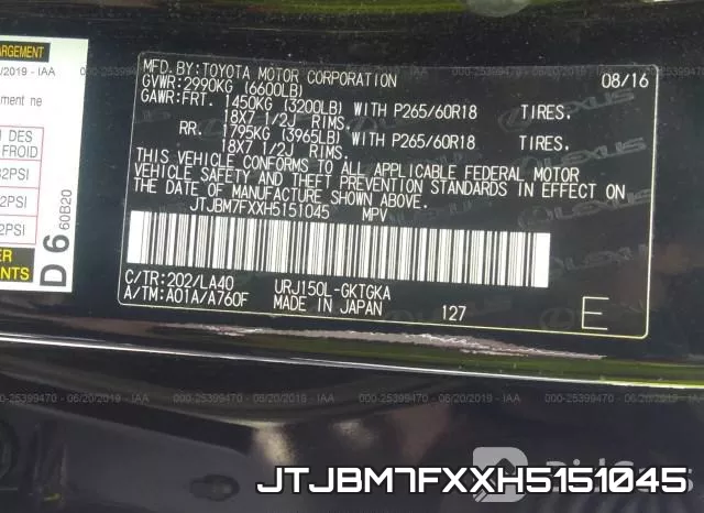 JTJBM7FXXH5151045 фото 10