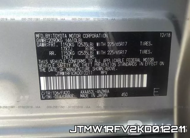 JTMW1RFV2KD012211 фото 10