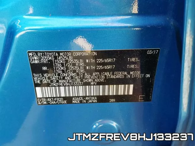 JTMZFREV8HJ133237 фото 2