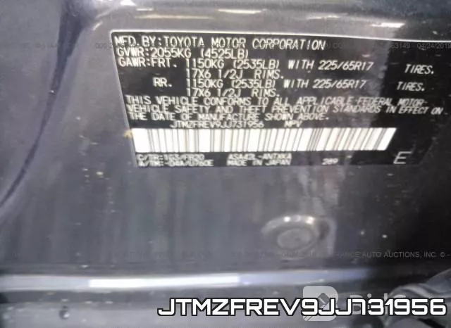 JTMZFREV9JJ731956 фото 10