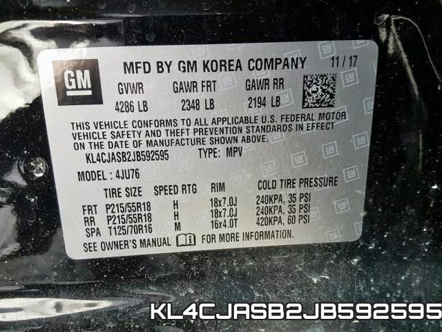 KL4CJASB2JB592595 фото 2