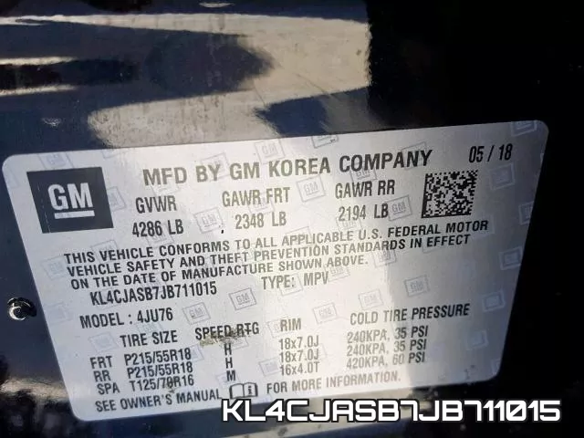 KL4CJASB7JB711015 фото 2