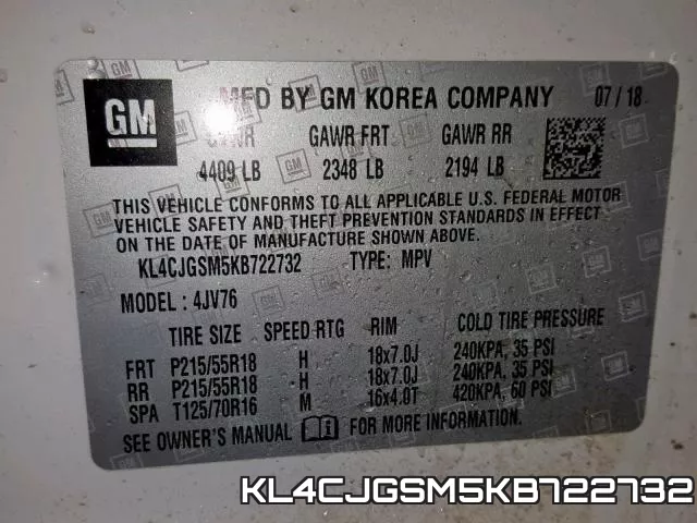 KL4CJGSM5KB722732 фото 2