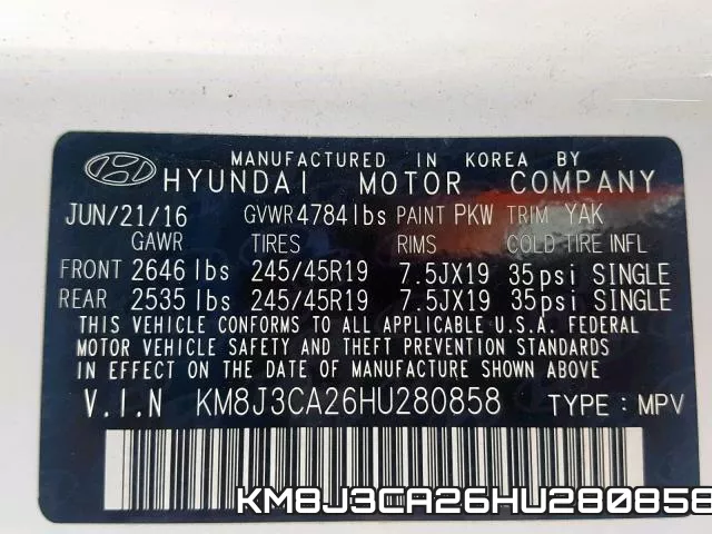 KM8J3CA26HU280858 фото 2
