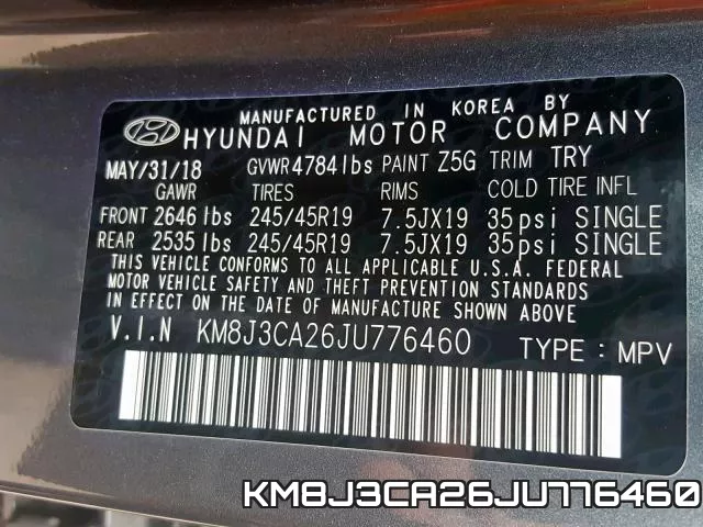 KM8J3CA26JU776460 фото 2