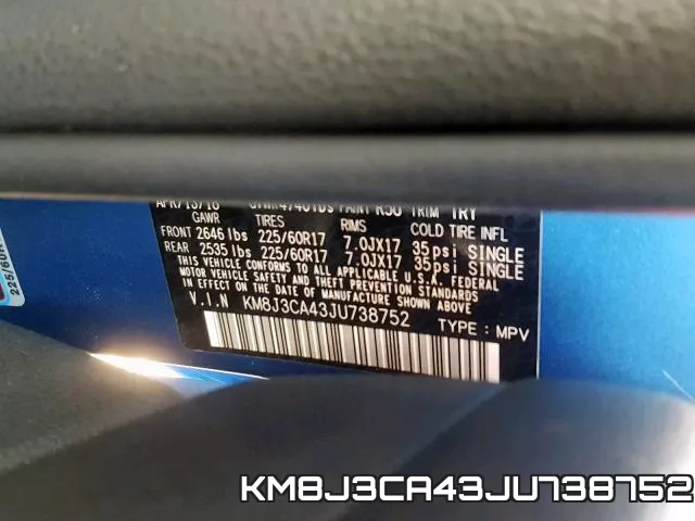 KM8J3CA43JU738752 фото 2