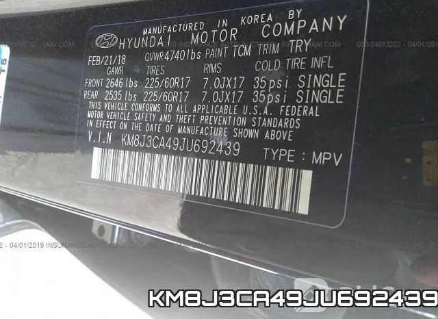 KM8J3CA49JU692439 фото 10
