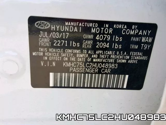 KMHC75LC2HU048983 фото 2