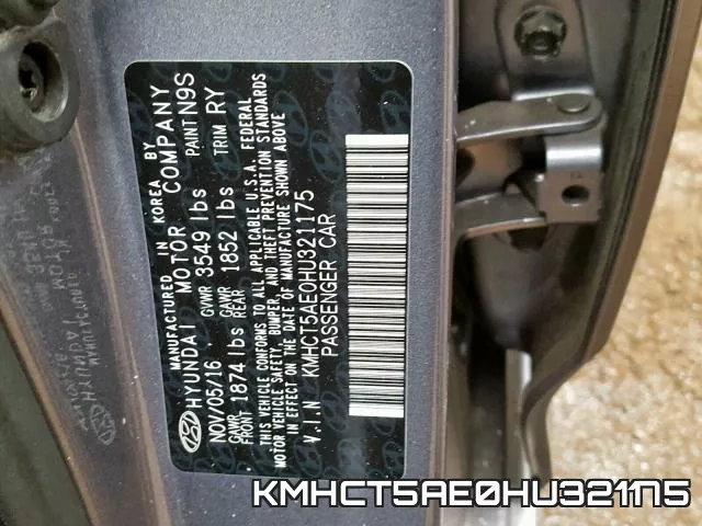 KMHCT5AE0HU321175 фото 2