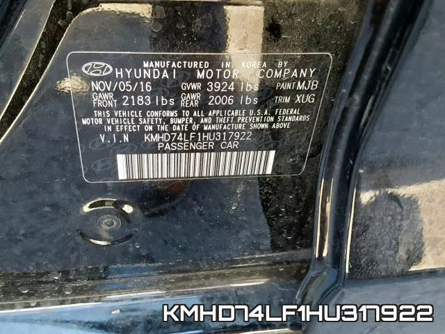 KMHD74LF1HU317922 фото 2