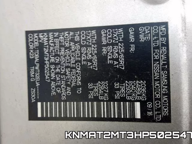 KNMAT2MT3HP502547 фото 2