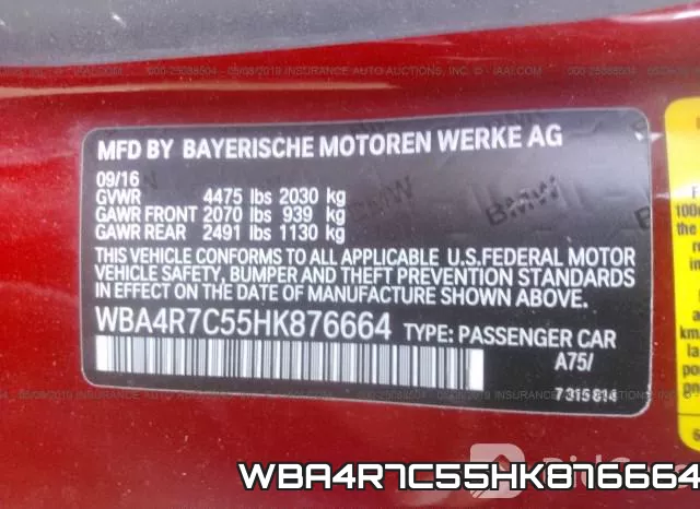 WBA4R7C55HK876664 фото 10