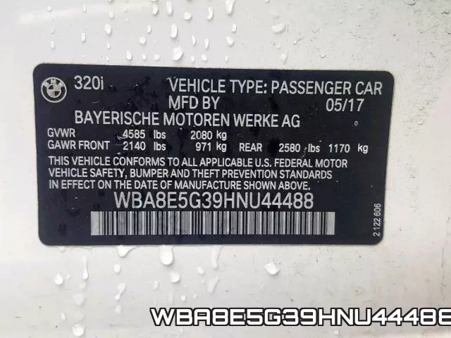 WBA8E5G39HNU44488 фото 2