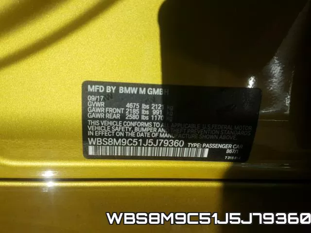 WBS8M9C51J5J79360 фото 2