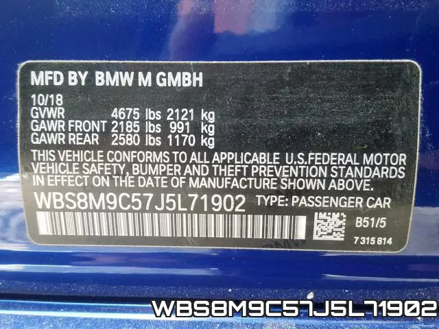 WBS8M9C57J5L71902 фото 2