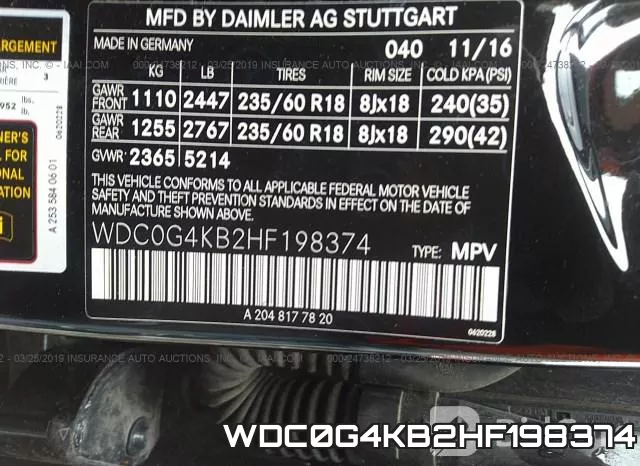 WDC0G4KB2HF198374 фото 10