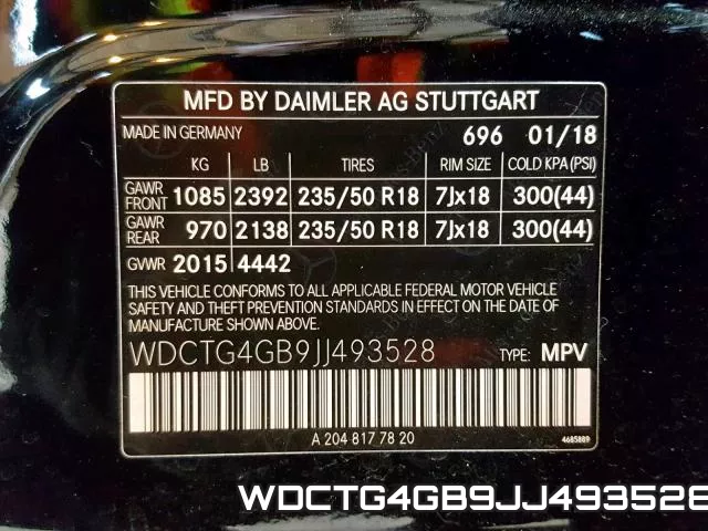 WDCTG4GB9JJ493528 фото 2