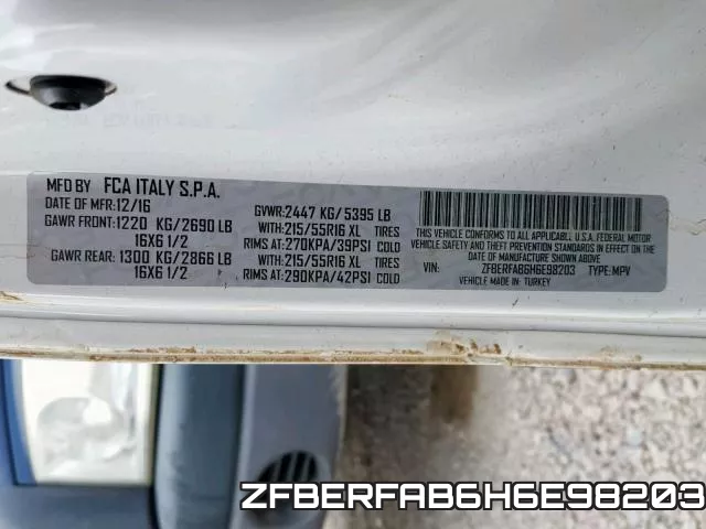 ZFBERFAB6H6E98203 фото 2