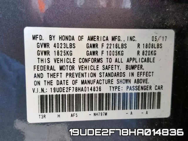 19UDE2F78HA014836 фото 2