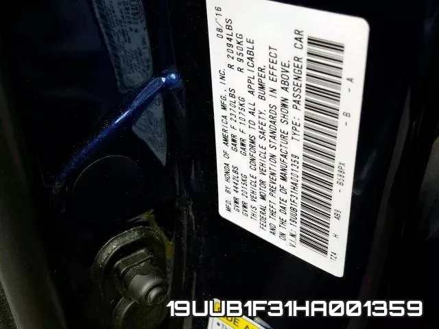 19UUB1F31HA001359 фото 2