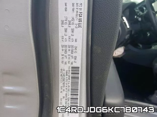 1C4RDJDG6KC780743 фото 2